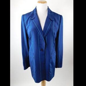 Neiman Marcus Vintage Silk One Button Long Blazer